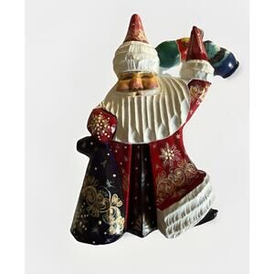 Hand-Carved and Hand-Painted Russian Santa Claus Grandfather Frost 7x5”